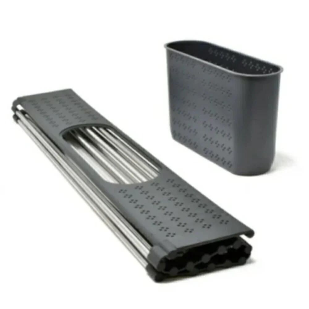NEW! CW HOME Roll Up Dish Drying Rack over the sink stainless steel silicon